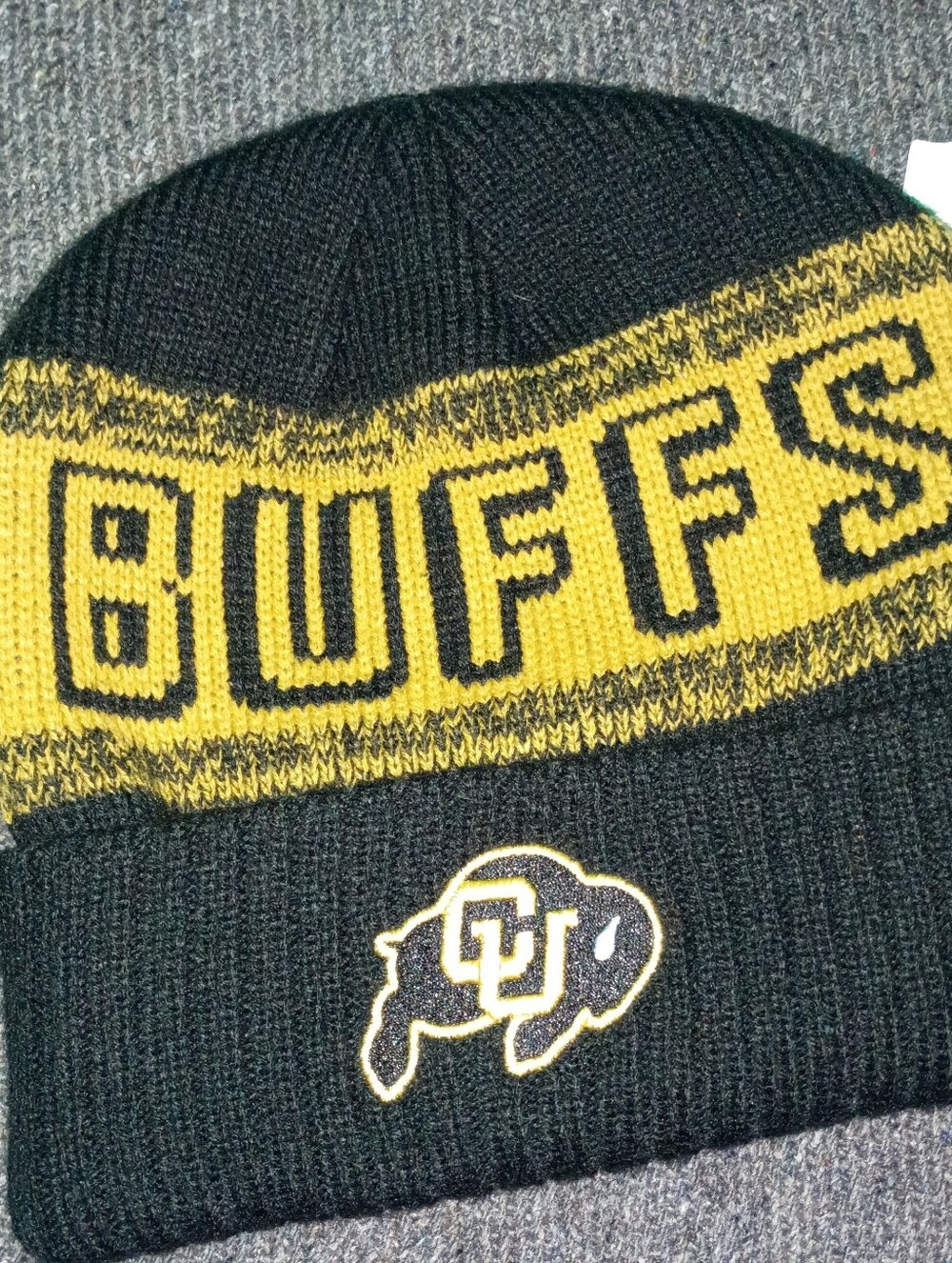 Colorado Buffaloes CU Buffs Men's Black Knit Cap Beanie HAT NWT